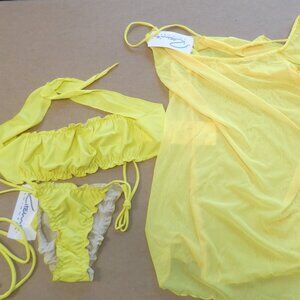 Ritchie Swimwear Bikini with coverup Size: Small - Yellow